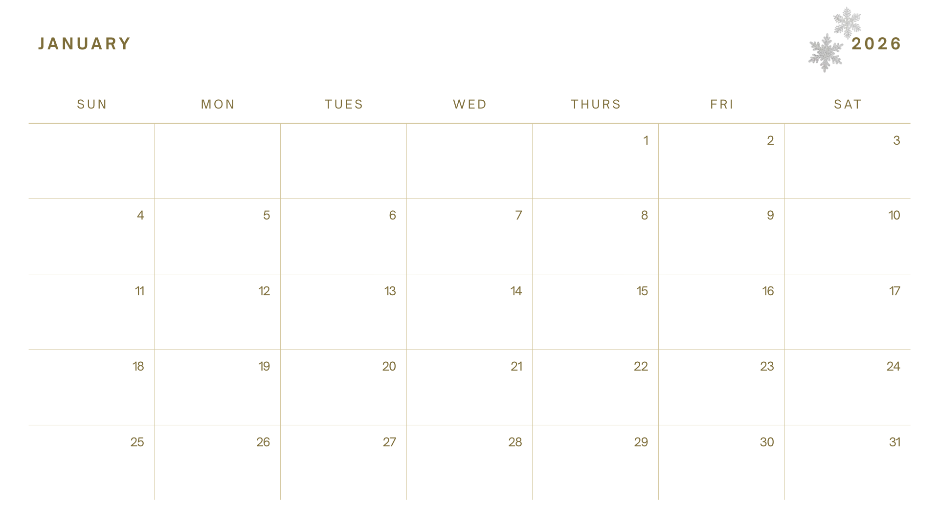 2026 Maximalist calendar