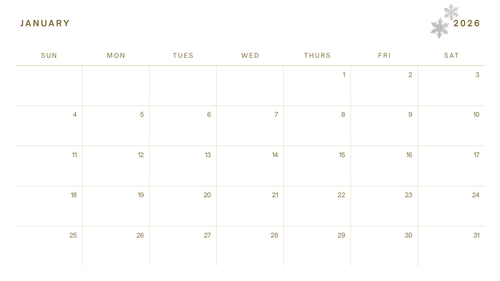 2026 Maximalist calendar